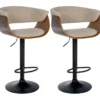 CLP Set van 2 Barkruk Vestal zwart Frame - Stof - walnoot/creme