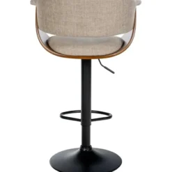 CLP Set van 2 Barkruk Vestal zwart Frame - Stof - walnoot/creme