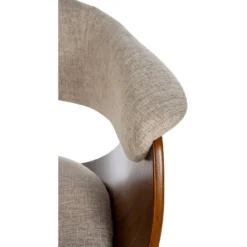CLP Set van 2 Barkruk Vestal zwart Frame - Stof - walnoot/creme