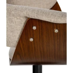 CLP Set van 2 Barkruk Vestal zwart Frame - Stof - walnoot/creme