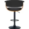 CLP Set van 2 Barkruk Vestal zwart Frame - Stof - walnoot/zwart