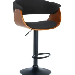 CLP Set van 2 Barkruk Vestal zwart Frame - Stof - walnoot/zwart
