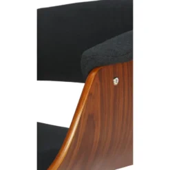 CLP Set van 2 Barkruk Vestal zwart Frame - Stof - walnoot/zwart