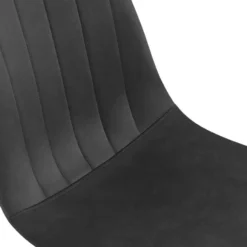 CLP Set van 4 Eetkamerstoel Baxter zwart Frame - Fluweel - donkergrijs