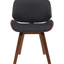 CLP Set van 2 Eetkamerstoel Beverley walnoot Frame - Stof - walnoot/zwart