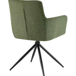 CLP Set van 2 Eetkamerstoel Jonah zwart Frame - Stof - groen