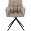 CLP Set van 2 Eetkamerstoel Jonah zwart Frame - Stof - taupe