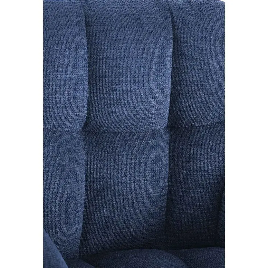 CLP Set van 2 Eetkamerstoel Jonah zwart Frame - Stof - donkerblauw