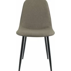 CLP Set van 4 Eetkamerstoel Maryam zwart Frame - Stof - taupe