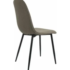 CLP Set van 4 Eetkamerstoel Maryam zwart Frame - Stof - taupe
