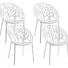 CLP Set van 4 Tuinstoel Hope Kunststof - wit