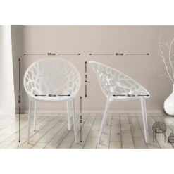 CLP Set van 4 Tuinstoel Hope Kunststof - wit