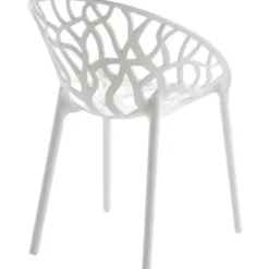 CLP Set van 4 Tuinstoel Hope Kunststof - wit