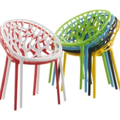 CLP Set van 4 Tuinstoel Hope Kunststof - wit
