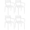 CLP Set van 4 Tuinstoel Paris Kunststof - wit