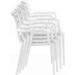CLP Set van 4 Tuinstoel Paris Kunststof - wit