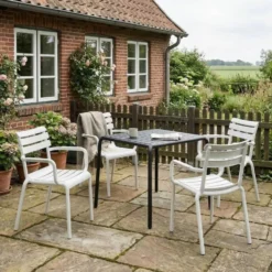 CLP Set van 6 Tuinstoel Paris Kunststof - wit