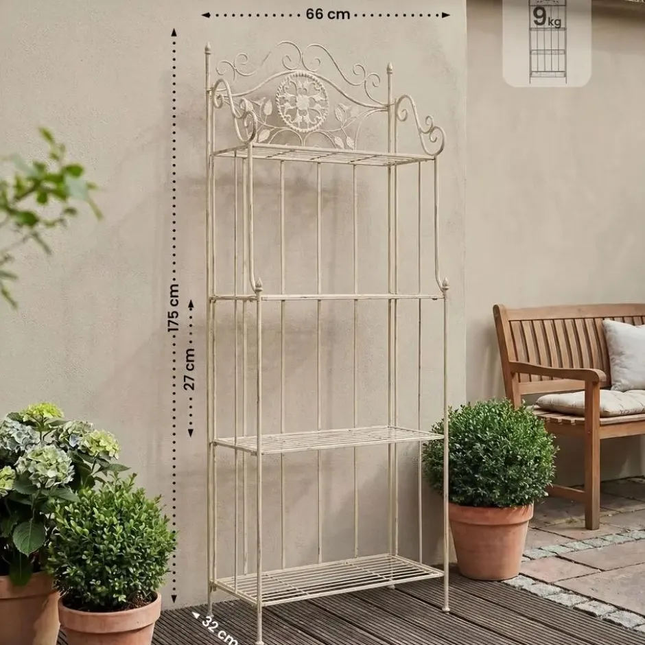 CLP Stellingkast Flora Metaal - antiek/creme
