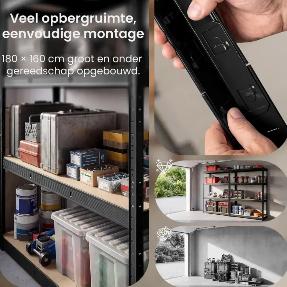 CLP Stellingkast SLR160 Metaal - zwart