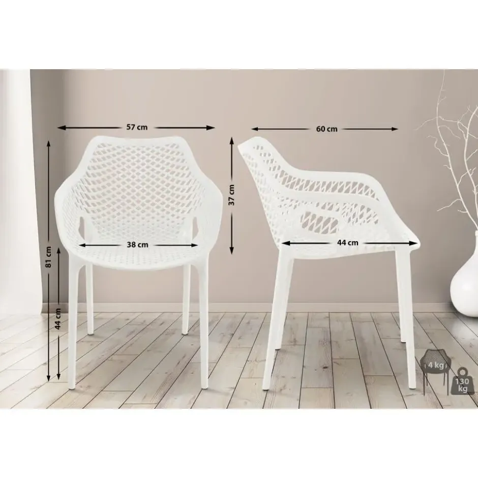 CLP Tuinstoel Air XL Kunststof - wit