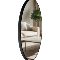 CLP Wandspiegel Elsie rond - Metaal - zwart - 80cm