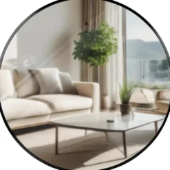CLP Wandspiegel Elsie rond - Metaal - zwart - 60cm
