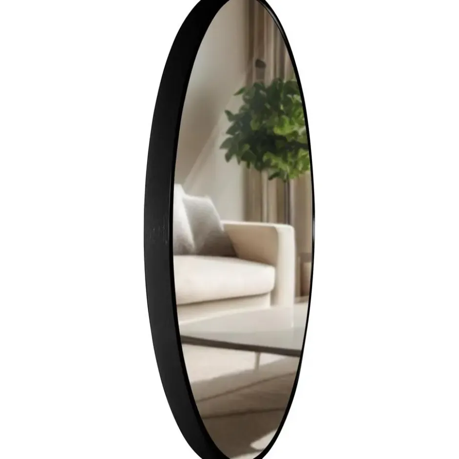 CLP Wandspiegel Elsie rond - Metaal - zwart - 60cm