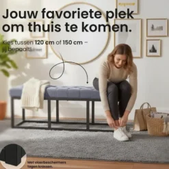 CLP 2-zits Bankje Polson 120 cm - grijs