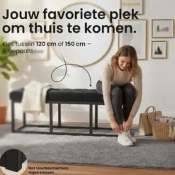 CLP 2-zits Bankje Polson 120 cm - zwart