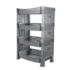 CM keuken opbergrek - 4-laags - grijs - kunststof - 65 x 41 x30cm