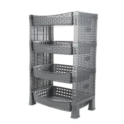 CM keuken opbergrek - 4-laags - grijs - kunststof - 65 x 41 x30cm