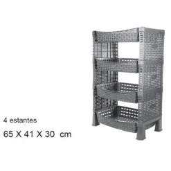 CM keuken opbergrek - 4-laags - grijs - kunststof - 65 x 41 x30cm