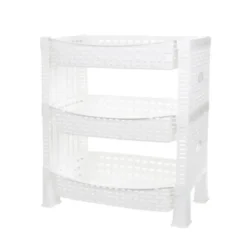 CM keuken opbergrek - 3-laags - wit - kunststof - 47 x 41 x30cm