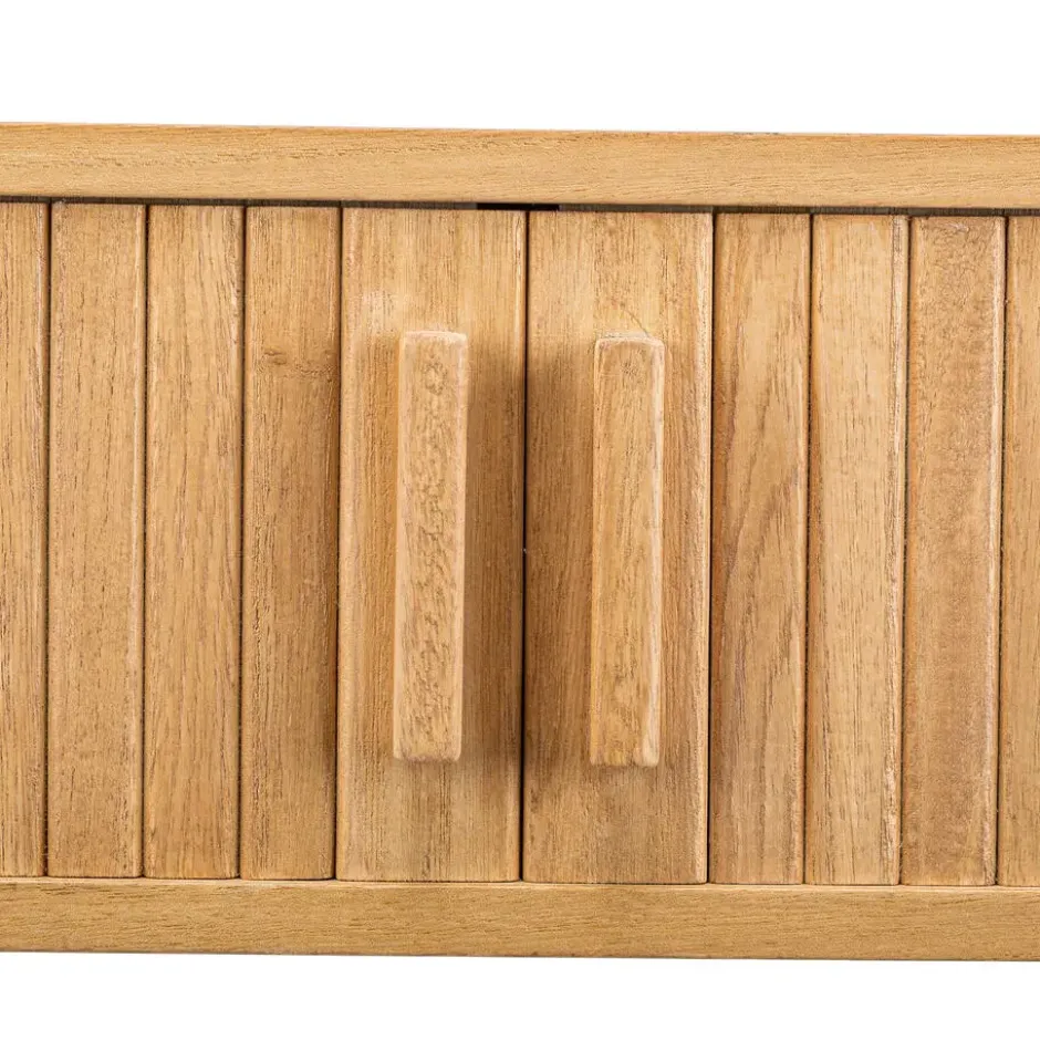 Console met 2 deuren van essen en metaal