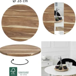 Cook Concept draaibaar serveer plateau - Acacia hout - D35 cm