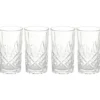 Cook Concept Drinkglazen - Luxe relief - glas - 4x stuks - 350ml