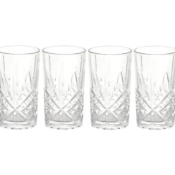 Cook Concept Drinkglazen - Luxe relief - glas - 4x stuks - 350ml