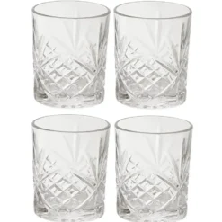 Cook Concept Drinkglazen - Luxe relief - glas - 4x stuks - 300ml