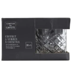 Cook Concept Drinkglazen - Luxe relief - glas - 4x stuks - 300ml