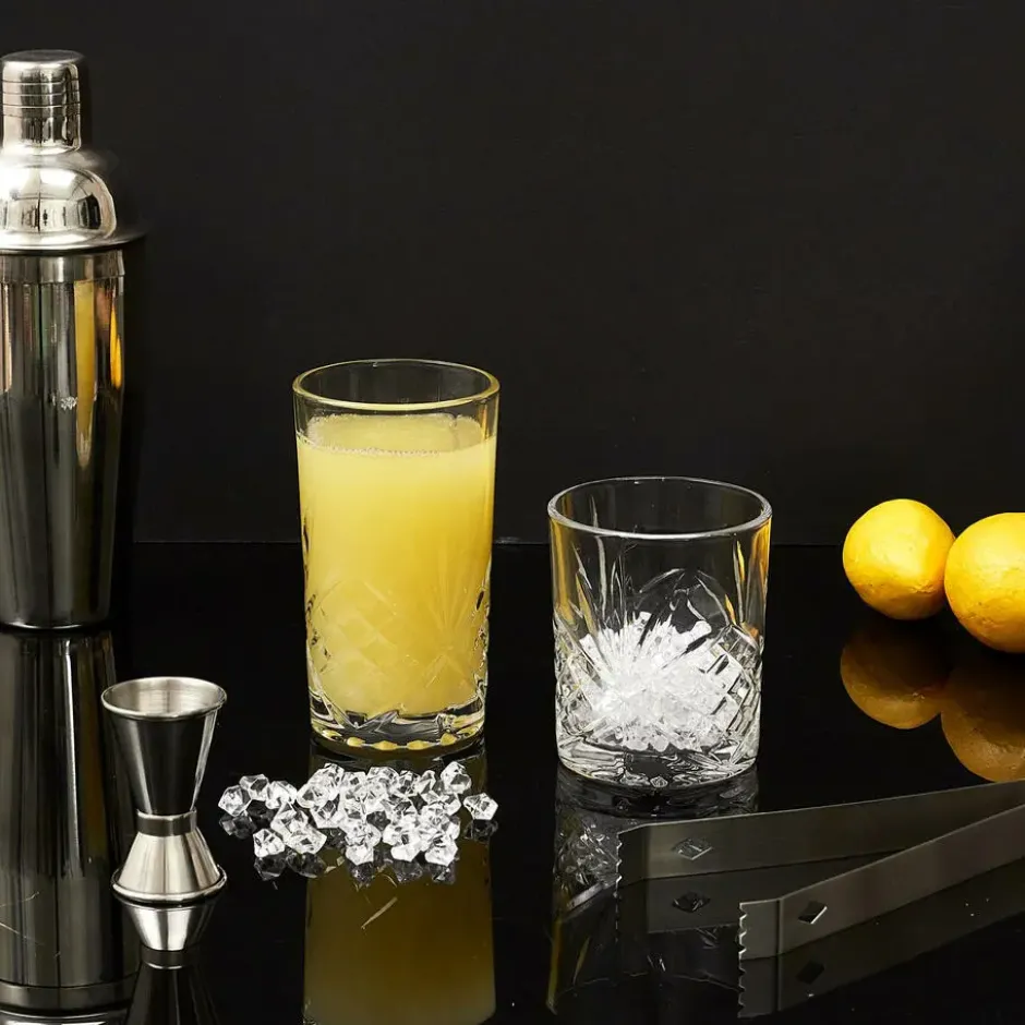 Cook Concept Drinkglazen - Luxe relief - glas - 4x stuks - 300ml