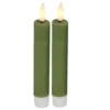 Countryfield Led kaarsen/dinerkaarsen - 2x stuks - groen - 15 cm