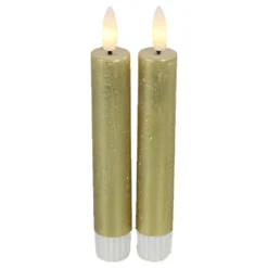 Countryfield Led kaarsen/dinerkaarsen - 2x stuks - goud - 15 cm