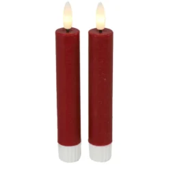 Countryfield Led kaarsen/dinerkaarsen - 2x - rood - 15 cm