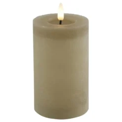 Countryfield LED kaars/stompkaars - beige - D7,5 x H12,5 cm - timer