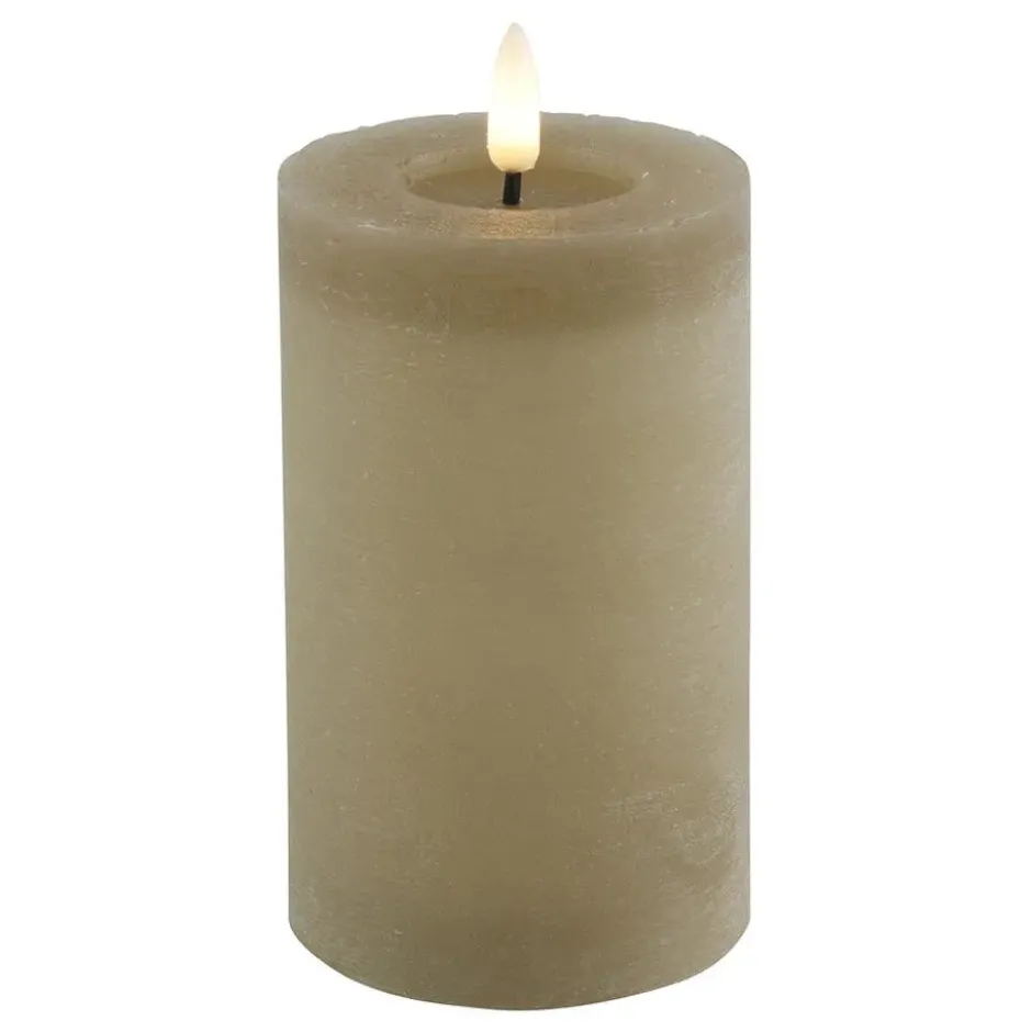 Countryfield LED kaars/stompkaars - beige - D7,5 x H12,5 cm - timer