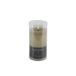 Countryfield LED kaars/stompkaars - beige - D7,5 x H12,5 cm - timer