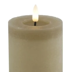 Countryfield LED kaars/stompkaars - beige - D7,5 x H12,5 cm - timer