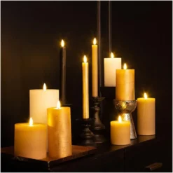 Countryfield LED kaars/stompkaars - beige - D7,5 x H12,5 cm - timer