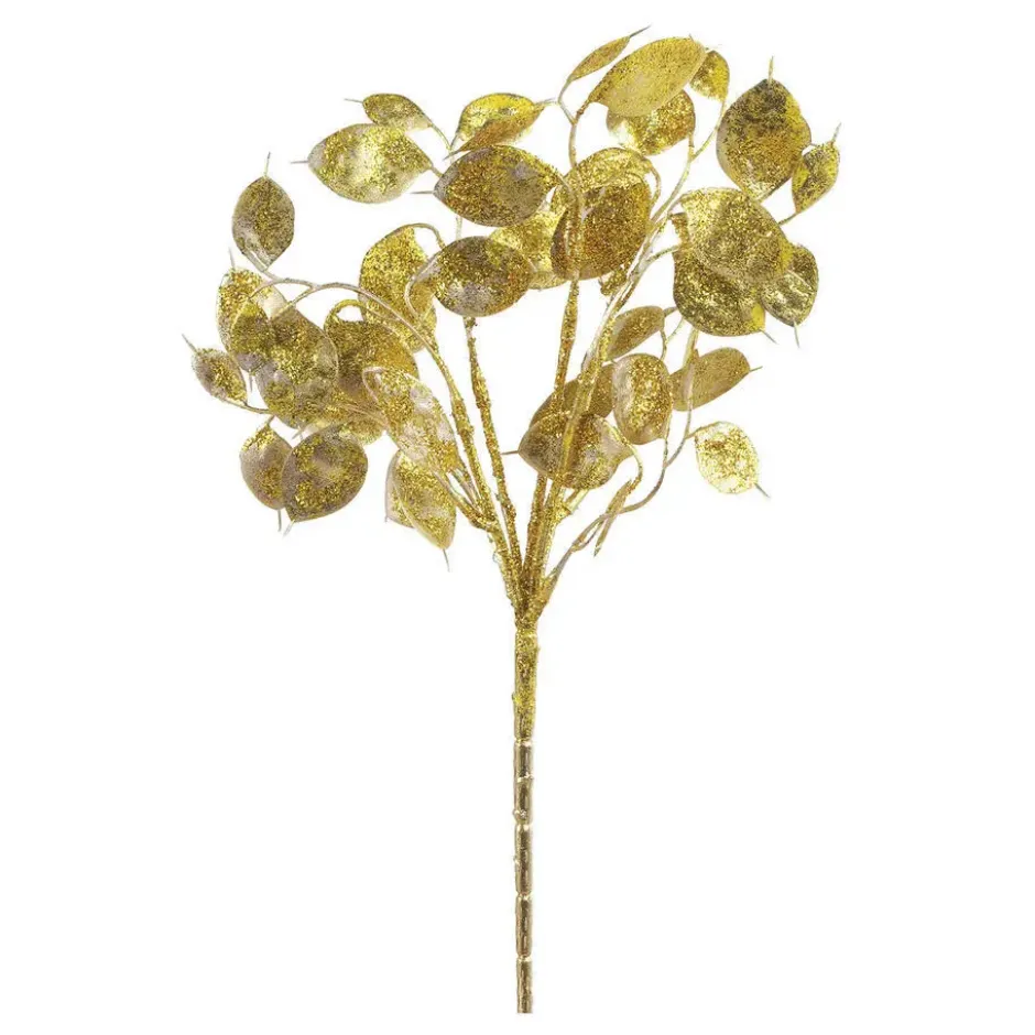 Countryfield Lunaria Kunstbloem tak - goud glitter - 40 cm - kunststof