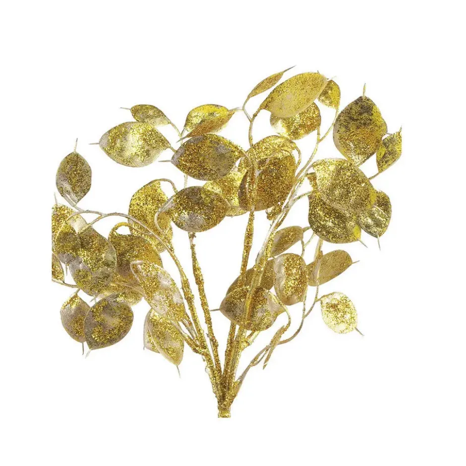 Countryfield Lunaria Kunstbloem tak - goud glitter - 40 cm - kunststof